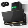 SNDOAS Cappa da parete da 60 cm - Aspirazione da 400 m3/h, energia A+++, luci a LED, sistema doppio filtro, design retrò ‌