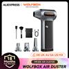 WOLFBOX MF200 Soffiatore elettrico per spolverino-320 g di pressione del vento, motore brushless ricaricabile a 3 marce per auto/PC/casa/esterno