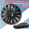TSLLUG 4 Pezzi Copricerchi da 18 Pollici per Tesla Model 3 Highland 2024-2026, Nuovo Stile Blade, Copertura Ruote di Ricambio, Accessorio per Cerchioni Completi