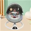 NONE Bilanciere elettrico intelligente per bambini con ninne nanne Bluetooth, buttafuori con rilevamento automatico, altalena a 5 livelli, imbracatura a 3 punti per neonati da 0 a 12 mesi