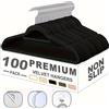 NONE 100 grucce in velluto nero possono ruotare di 360 gradi, risparmiare spazio e servire come organizer per guardaroba, grucce antiscivolo.