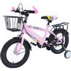 NONE Biciclette per bambini da 14 pollici Bici regolabile in acciaio ad alto tenore di carbonio con ruote ausiliarie per 3-6 anni Capacità di carico di 50 kg