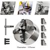 NONE Mandrino autocentrante a 4 griffe da 80 mm/100 mm/125 mm, set di strumenti per mandrino per tornio regolabile con chiave per bloccare fresatura foratura tornitura