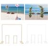 NONE Supporto per arco per palloncini 2x2 m con 2 supporti per fiori, set di supporti per fondale in metallo per matrimoni per decorazioni per cabine fotografiche per cerimonie di feste (Oro/Bianco)
