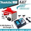 Makita Batteria originale Makita 18V 6.0Ah con set caricabatterie per elettroutensile Makita 18V DDF487 DTW700 GBA404 DUC150Z DHR183Z