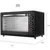 JUJU Bake&Toast Forno Elettrico da Tavolo Nero 22L, 1500W, Design Compatto, Fino a 250°C, 3 Modalità di Riscaldamento (Grill, Inferiore e Combinata), Timer da 60 Minuti, Porta in Vetro