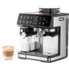 Aiorber Caffè da 1350 W completamente automatico, con doppia caldaia e montalatte, serbatoio dell'acqua da 2,7 litri, touch screen, caffè in chicchi e polvere