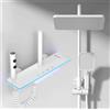 GOYN Set doccia bianco Bagno Miscelatore caldo e freddo Miscelatore doccia LED Luce ambientale digitale Vasca da bagno Sistema doccia grigio a parete