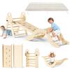 NONE Triangolo da arrampicata in legno 7 in 1 con scalatore ad arco con rampa Telaio da arrampicata per bambini Parco giochi Scivolo da palestra per giochi al coperto per l'allenamento dei bambini