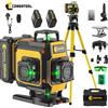 CONENTOOL Livella Laser con Treppiede, Multifunzionale 4D 16 Linee Trasversali, 360 ° Finestra di rotazione autolivellante, 2 batterie e caricabatterie