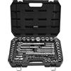 SucceBuy Set di bussole 86 pezzi Set di bussole e cricchetti da 3/8 1/4 1/2 pollici Kit di attrezzi meccanici metrici SAE con chiave a cricchetto