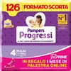 Pampers Progressi & Fit Prime Maxi, 126 Pannolini, Taglia 4 (7-18 Kg)