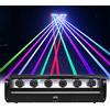 DJ AiK 6X500mW Testa mobile Fascio laser Luce a colori RGB 3in1Proiettore DMX512 Illuminazione DJ per Stage Party Disco Natale Matrimonio Mus