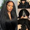 Abijale 30 32 pollici lungo crespo dritto U parte parrucche parrucche dei capelli umani parte V Yaki parrucche diritte per le donne uso quotidiano parrucche piene fatte a macchina