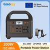 Gaiaray Stazione di alimentazione portatile 200W 153.6Wh LiFePO4 Stazione di ricarica della batteria Generatore solare Banca di alimentazione di emergenza per campeggio RV