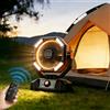 NONE Ventilatore da Campeggio 20000mAh a Batteria con 4 LED e 8 Velocità, Ventilatore da Tavolo con Telecomando, Ricaricabile, Portatile per Esterni e Tende