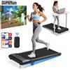 Superun Tapis roulant pieghevole sotto la scrivania con pendenza al 6% Tappetino da passeggio silenzioso da 2,5 HP Display a LED con telecomando portatile Tappetino per esercizi da 300 libbre