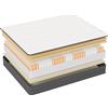 ROYGBIV Materasso con anima a molle insacchettate 90/140/160/180*200*22 cm - Materasso a 7 zone con schiuma comfort e supporto stabile H4
