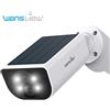 Wansview Telecamera WIFI wireless esterna Batteria da 3 MP Telecamera di sicurezza solare Proiettore Visione notturna a colori Allarme locale Rilevamento Ai
