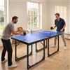 HOMCOM Tavolo da Ping Pong Pieghevole per Interni, Tavolo Ping Pong con Rete, Montaggio Non Richiesto, 182x91 cm, Blu e Viola