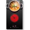 KICHPOWER Piano cottura in ceramica a 2 zone, 3000 W con blocco bambini, 9 livelli di calore, timer da 1-99 minuti, nero (certificato CE)