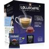 LOLLOCAFFE Lollo Caffè 100 Capsule Di Caffè Compatibili Con Lavazza A Modo Mio, Tostatura Intensa Nero