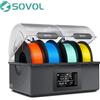 Sovol Essiccatore a filamenti Sovol 4 bobine, con 85 ℃ Temperatura massima, deumiditazione automatica e stoccaggio sigillato, doppie camere di riscaldamento indipendenti