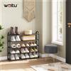 WOLTU Scarpiera a 4/5 livelli, mobiletto porta scarpe in metallo salvaspazio per ingresso, camera da letto, casa