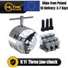 NONE Spedizione UE: Mandrino per tornio manuale a 3 o 4 griffe K11 K12 da 80mm, 100mm, 125mm, 160mm per centri di lavoro e torni