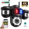 Wonsdar Telecamera IP WiFi WONSDAR iCsee per Esterni con Tripla Lente, Tre Schermi, PTZ, Rilevamento AI, Videosorveglianza Intelligente e Visione Notturna