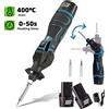Saldatore Elettrico 12V 30W a Riscaldamento Rapido con Temperatura Regolabile, Saldatore in Lega con 2 Batterie