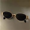 NONE Nuovi occhiali da sole ovali alla moda per donna Occhiali da sole con montatura in metallo di lusso Occhiali da sole rotondi vintage classici da donna unisex