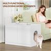 HaluPeit Mobiletto per lettiera per gatti, mobiletto per toilette per gatti a scomparsa, mobiletto per gatti con ante a pressione e fori di ventilazione, minimalista