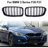 NONE Paraurti Maglia Anteriore Griglia di Ingresso Griglia Griglia di Tuning Per BMW Serie 3 F30 F31 NERO LUCIDO Griglia Del Radiatore Doppia Bar Rene Gdill