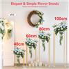 NONE Set di supporti per fiori da matrimonio da 4 pezzi, supporto per colonna in metallo dorato, espositore geometrico da pavimento, centrotavola per matrimoni, supporto per decorazioni per feste