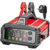 OWJHE Caricabatteria per auto intelligente portatile 25A/15A per batterie al piombo AGM GEL LiFePo4 per moto 12V-24V Riparazione impulsi booster per auto