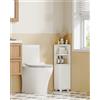 HEXCELEN Mobiletto da Bagno, Armadietto Angolare, Mobiletto per WC con Ripiani Regolabili, 2 Ante Laterali, Scaffale Stretto per Bagno, Facile Montaggio, Bianco