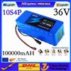 Batteria al litio 10S4P 100Ah, grande capacità 36V, utilizzata per biciclette e scooter elettrici, inclusa presa e caricabatterie BMS XT60