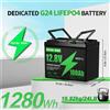MFUZOP Batteria LiFePO4 Portatile Ricaricabile MFUZOP 12V200Ah con Sistema BMS Intelligente Integrato, Accumulatore 12V per Camper e Solare, Senza IVA