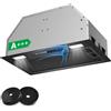 KICHPOWER Cappa aspirante integrata 52cm, 750m³/h, Classe energetica A++, Controllo Gesto/Touch, 3 velocità e Booster, Nero, Silenziosa 64dB, 2 Fi