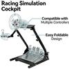 Bymaocar Supporto per ruota da corsa pieghevole compatibile con Logitech G25 G27 G29 G920 G923 TX F458 T500RS Fanatec Clubsport e simcube Pedali