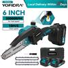 YOFIDRA 30000RPM 6 Pollici Motosega Elettrica Sega A Catena Portatile Giardino Lavorazione Del Legno Utensile Da Taglio Per Makita 21V Batteria Spille