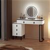 WOLTU Toeletta con illuminazione a LED Specchio mobile Ragazze Donne Vanity Assemblaggio flessibile Tavolo cosmetico per trucco per camera da letto