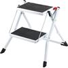 SucceBuy Scaletta in 1/2 gradini Capacità 330 libbre Sgabello ergonomico pieghevole in acciaio con ampio pedale antiscivolo multiuso per la casa