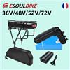 ESOULBIKE Batteria ESOULBIKE per Portapacchi Posteriore Bici Elettrica 36V 48V 17.5AH 13AH Batteria Triangolare 72V 52V 30AH 35AH E-bike Litio Max 50A 80A BMS