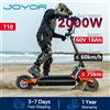 JOYOR T10 Monopattino elettrico pieghevole, Doppio motore da 1000W, Batteria da 60V 18Ah, Autonomia di 75 km, Pneumatici da 10", Velocità 25 km/h