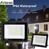 Arbrac Faro LED da Esterno 200W/100W con Sensore di Movimento PIR, Impermeabile IP66, Luce Fredda, Proiettore e Lampada da Parete per Esterni