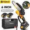 MELLWIN Sega a Catena Elettrica Senza Fili da 6 Pollici, Mini Sega da Potatura per Giardino, Sega Elettrica per Lavorazione del Legno Compatibile con Batteria Makita 18V