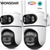 WONSDAR 2 pz Telecamera IP WIFI esterna Protezione di sicurezza domestica intelligente Telecamera PTZ AI Monitoraggio automatico Visione notturna Sorveglianza iCsee