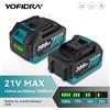 Yofidra Batteria al Litio Ricaricabile 18V 21V con Display Digitale 15000mAh 22500mAh. Batteria per Motosega Elettrica, Trapano, Avvitatore e Utensili Elettrici